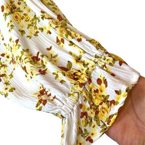 FAITHFULL Goldie Floral Off White Rafa Midi Dress Women's Size 6 = Medium - Picture 10 of 16